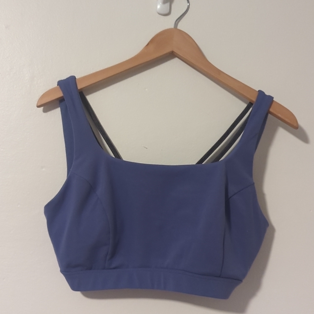 MTA Sports Bra Bralette Yoga Dance Top Blue Periwinkle & Gray Sz Medium